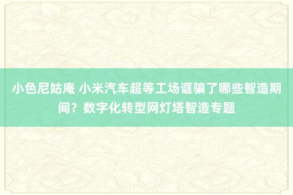 小色尼姑庵 小米汽车超等工场诓骗了哪些智造期间？数字化转型网灯塔智造专题