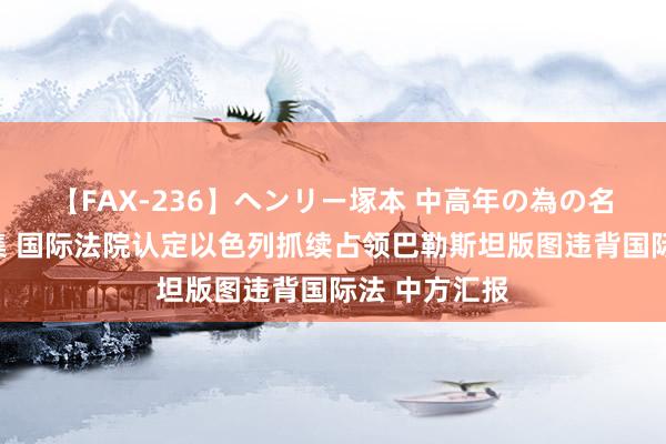 【FAX-236】ヘンリー塚本 中高年の為の名作裏ビデオ集 国际法院认定以色列抓续占领巴勒斯坦版图违背国际法 中方汇报