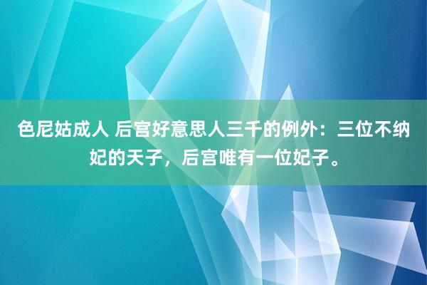 色尼姑成人 后宫好意思人三千的例外：三位不纳妃的天子，后宫唯有一位妃子。