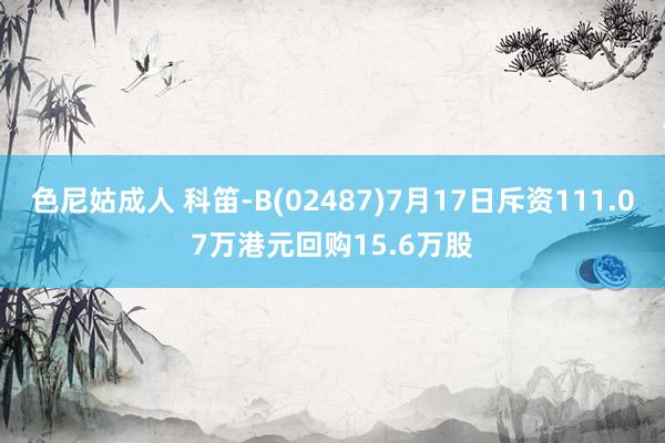 色尼姑成人 科笛-B(02487)7月17日斥资111.07万港元回购15.6万股