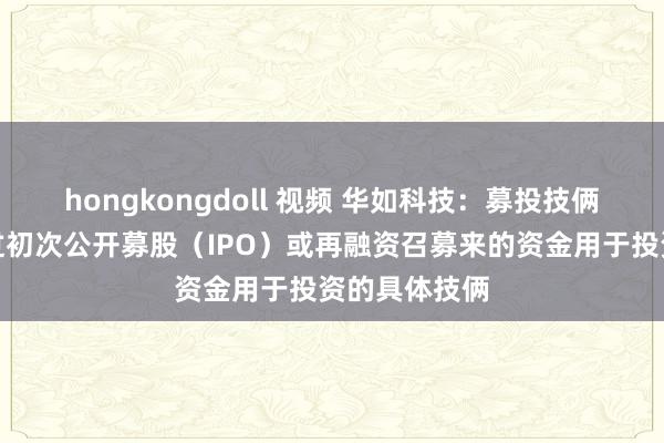 hongkongdoll 视频 华如科技：募投技俩是指企业通过初次公开募股（IPO）或再融资召募来的资金用于投资的具体技俩