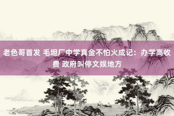 老色哥首发 毛坦厂中学真金不怕火成记：办学高收费 政府叫停文娱地方