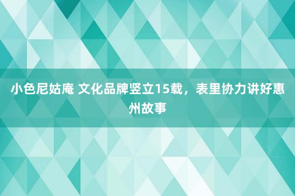 小色尼姑庵 文化品牌竖立15载，表里协力讲好惠州故事